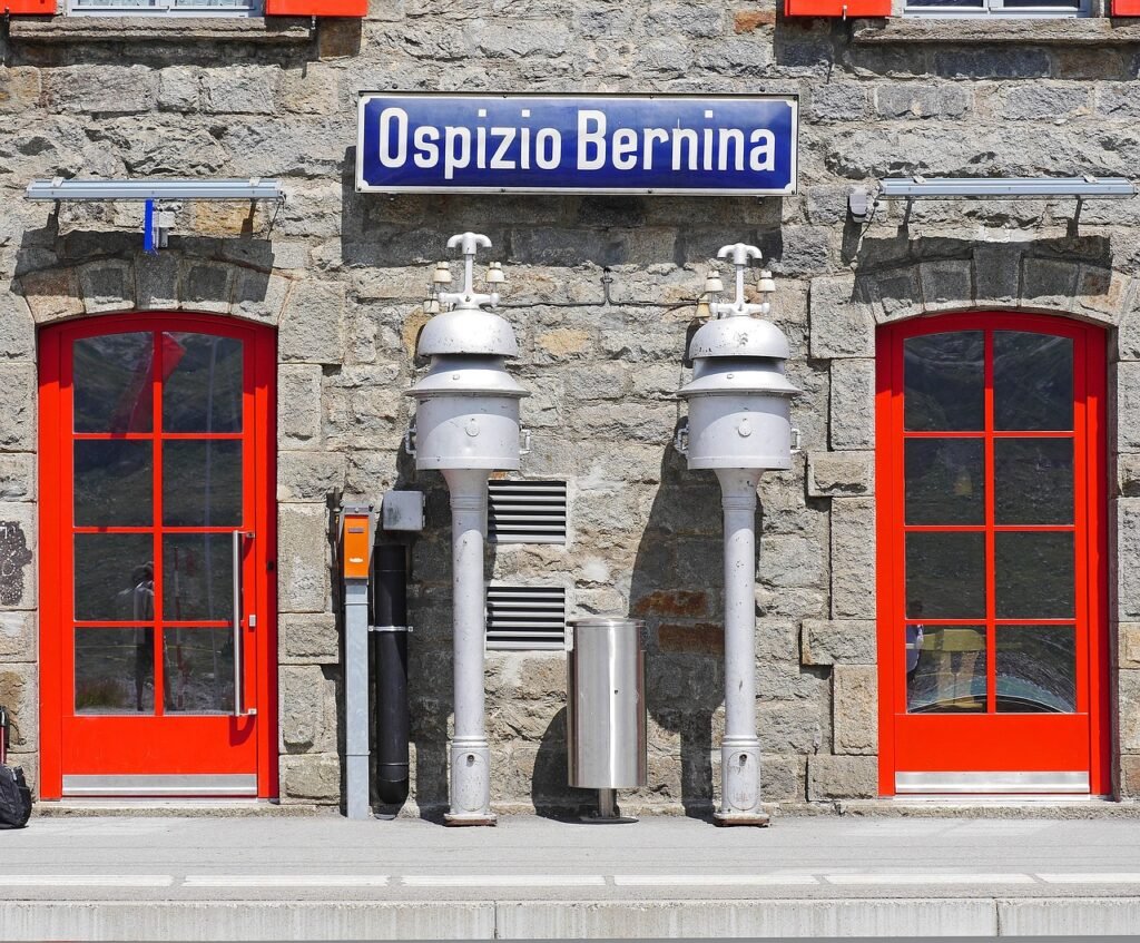 bernina, pass height, station, 2256 m, ospizio bernina, chime, antique, nostalgic, in operation, natural stone, engadin, switzerland, alps, bernina pass, graubünden, mountains, glacier express, tourism, svizzera, bernina railway, narrow gauge, nature, meter track, rhaetian railways, train station, top of europe, ferrovia retica, world heritage, railroad, all year round, clock traffic, rhb